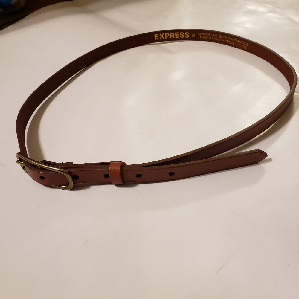 Medium Express Genuine Leather Brown Belt
